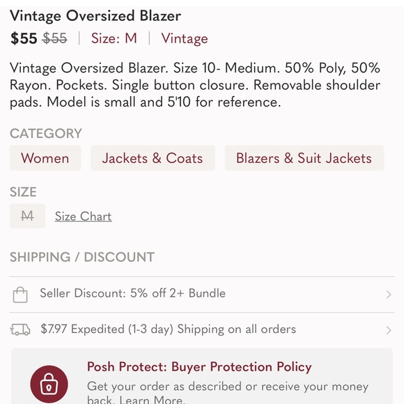 Vintage Oversized Blazer - Picture 8 of 8